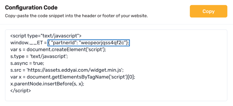 Eddy-AI-snippet-code-copy-with-your-PartnerID